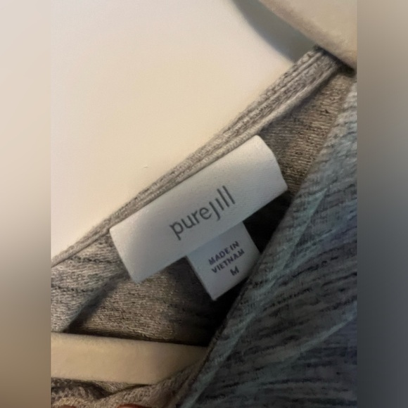 J. Jill Pure Pima Cotton Jersey Elevated Maxi Dress short sleeve  grey Medium - Picture 3 of 7